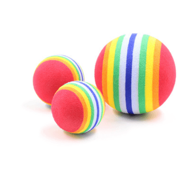 Rainbow Pet Play Balls — Soft EVA Foam Toy Balls for Cats & Dogs