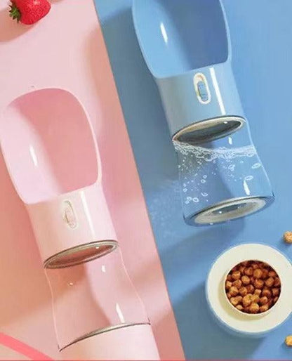 2-in-1 Portable Pet Feeder & Water Bottle