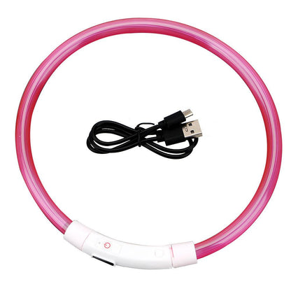 LED Glow Dog Collar – USB Rechargeable Safety Collar with 3 Flash Modes