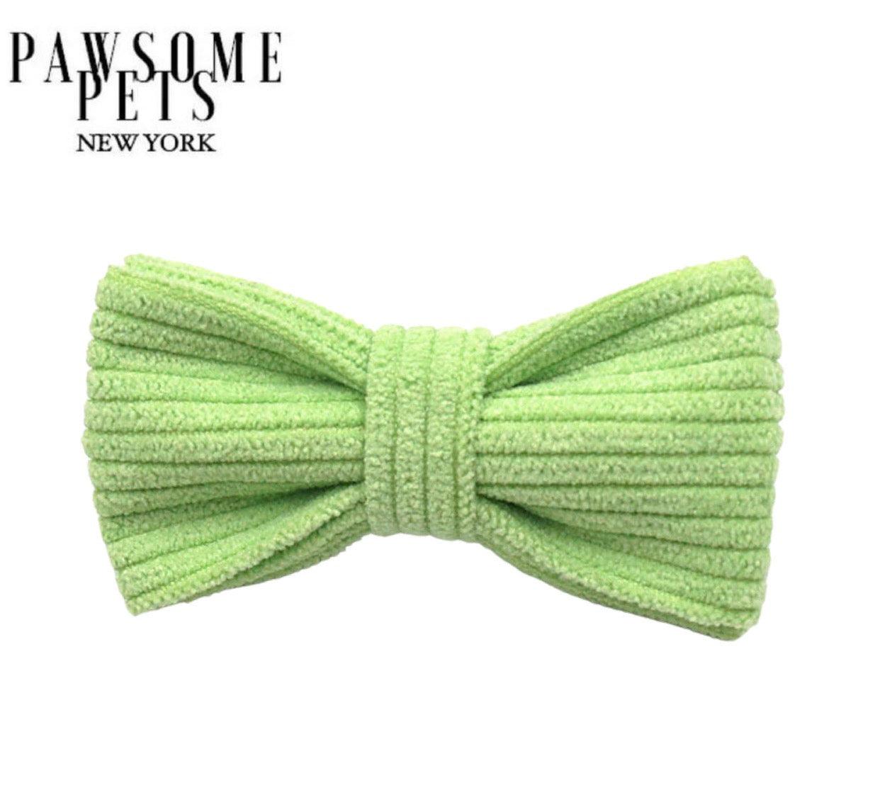 Green Cotton Dog Bowtie – Handmade Pet Accessory