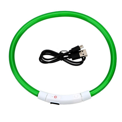 LED Glow Dog Collar – USB Rechargeable Safety Collar with 3 Flash Modes