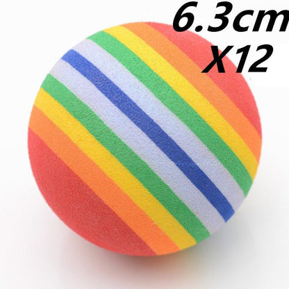 Rainbow Pet Play Balls — Soft EVA Foam Toy Balls for Cats & Dogs