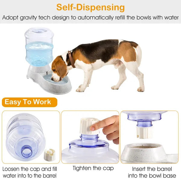 3.5L/1Gal Pet Water Dispenser Self-Dispensing Gravity Pets Water Feeder Automati