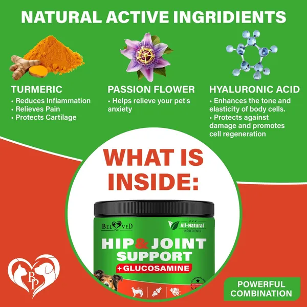 Dog Hip And Joint Supplement Arthritis Pain Relief Treats Glucosamine Chondroiti