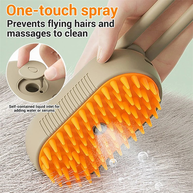 Cat Steam Brush Steamy Dog Brush 3 In 1 Electric Spray Cat Hair Brushes For Mass
