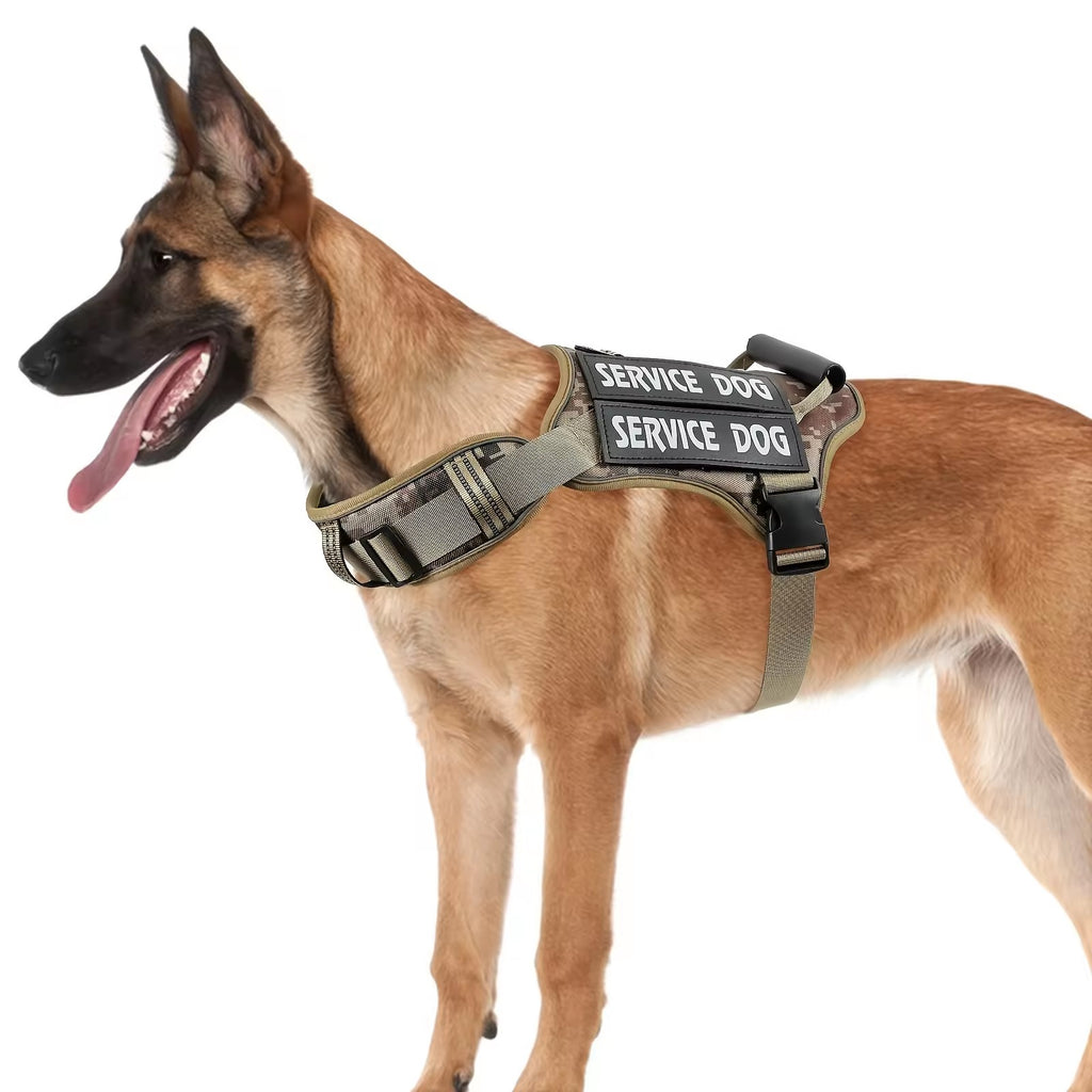 Tactical Service Dog Harness With Handle, No-Pull Adjustable Reflective Pet Vest