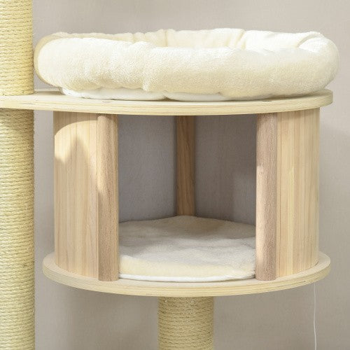 PawHut 3 Level Cat Tree With Sisal Scratching Posts  Cat Badminton Toy For Playi
