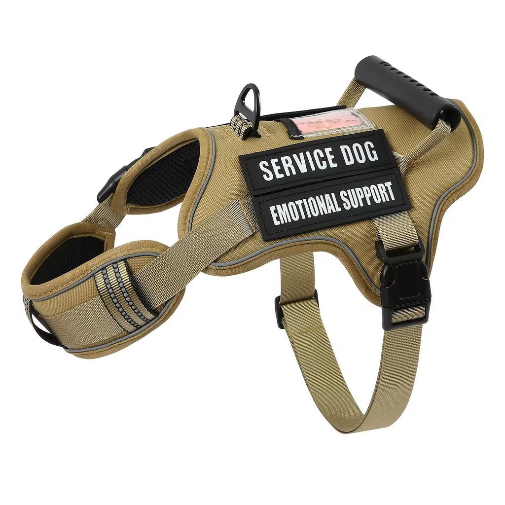 Tactical Service Dog Harness With Handle, No-Pull Adjustable Reflective Pet Vest