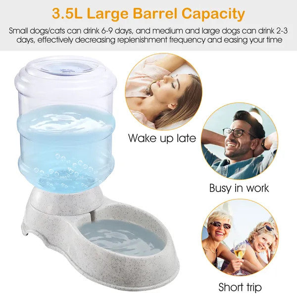 3.5L/1Gal Pet Water Dispenser Self-Dispensing Gravity Pets Water Feeder Automati