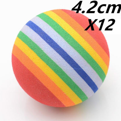 Rainbow Pet Play Balls — Soft EVA Foam Toy Balls for Cats & Dogs