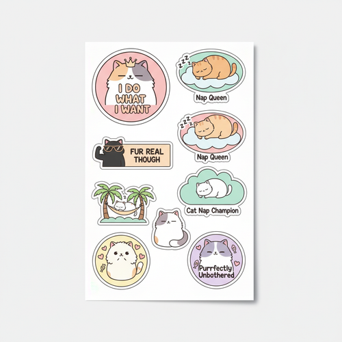 Cat Sayings Sticker Sheet