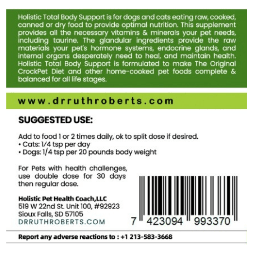 Holistic Total Body Support – Multivitamin & Glandular Support for Dogs and Cats