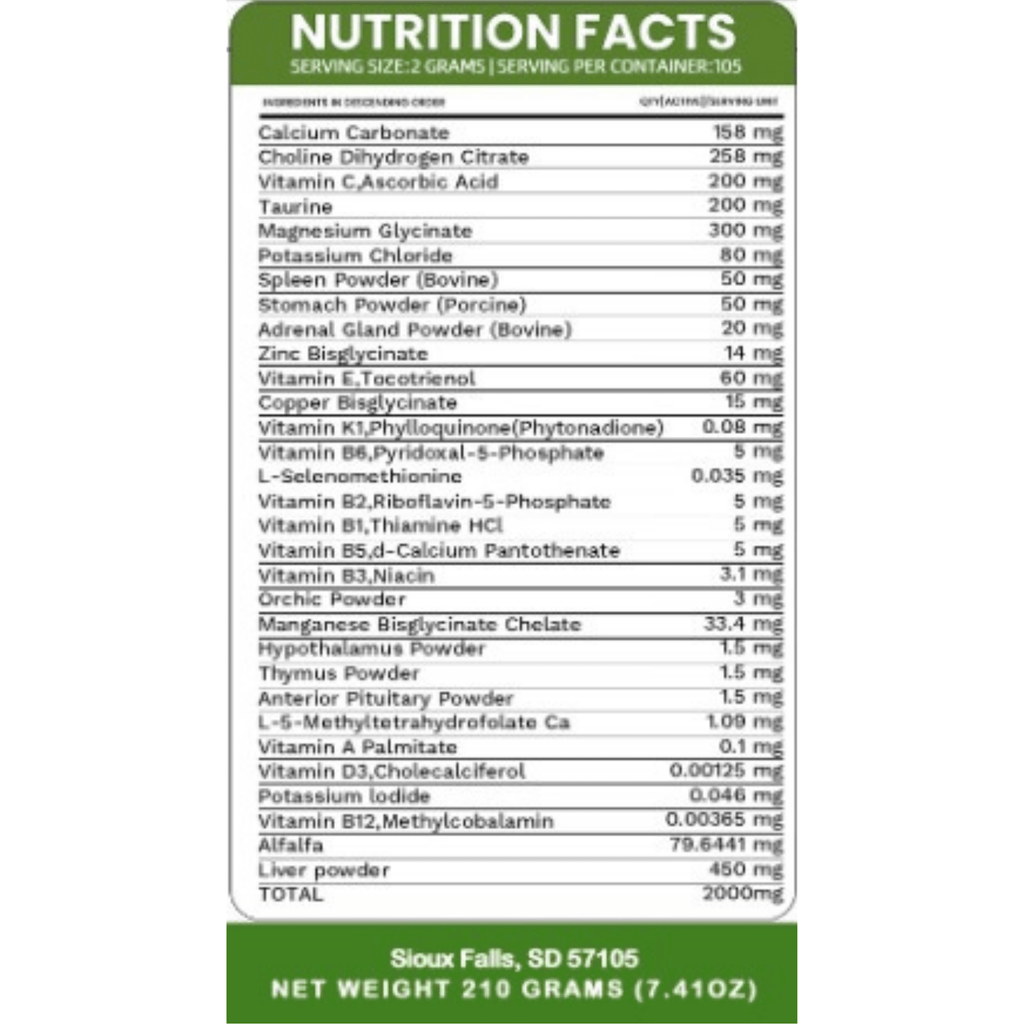 Holistic Total Body Support – Multivitamin & Glandular Support for Dogs and Cats