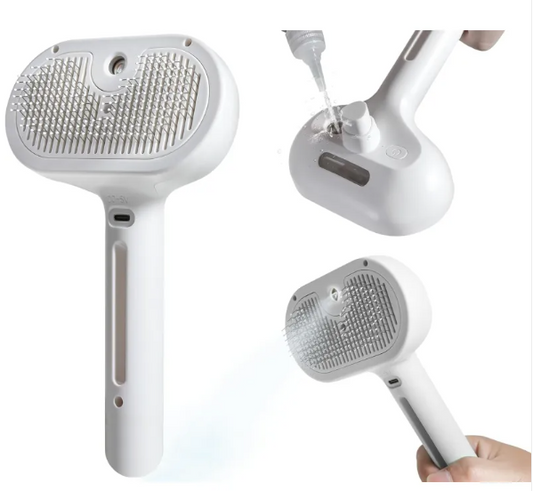 Pet Hair Spray Brush – Built-In Water Tank, Deshedding for Dogs & Cats, All Coat Types