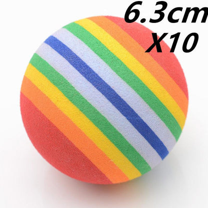 Rainbow Pet Play Balls — Soft EVA Foam Toy Balls for Cats & Dogs