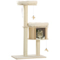 PawHut 3 Level Cat Tree With Sisal Scratching Posts  Cat Badminton Toy For Playi