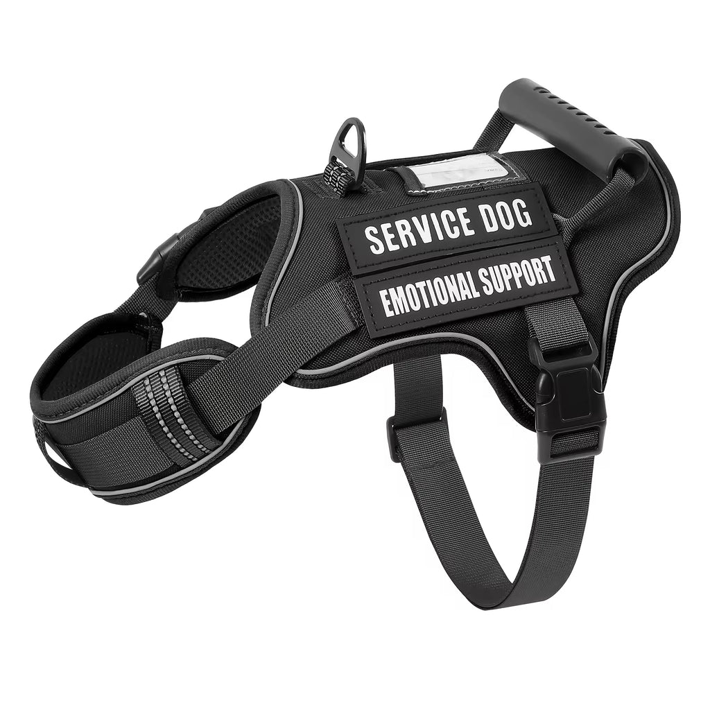 Tactical Service Dog Harness With Handle, No-Pull Adjustable Reflective Pet Vest