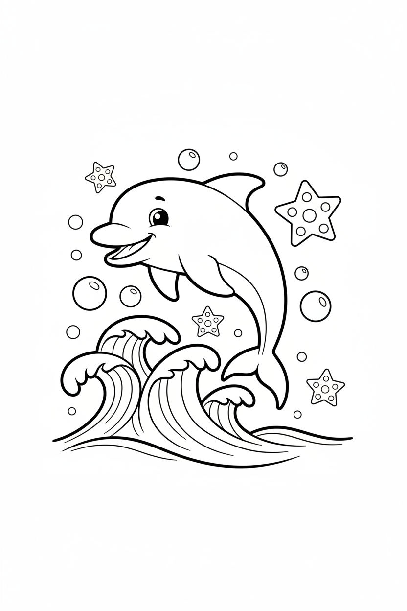 Printable dolphin coloring page