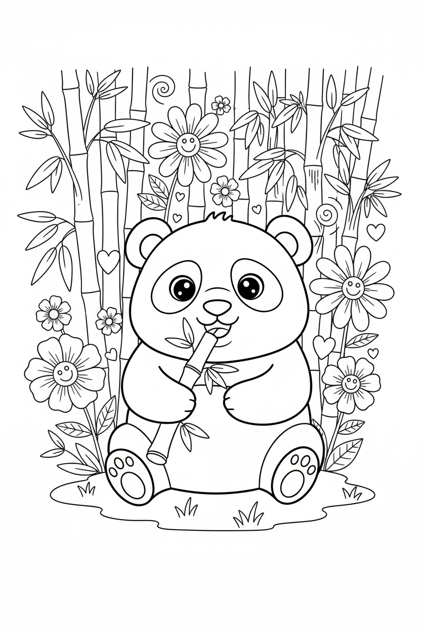 Printable panda coloring page