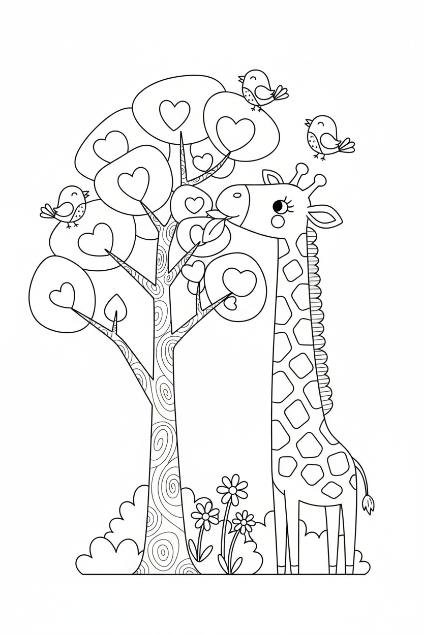 Printable giraffe coloring page