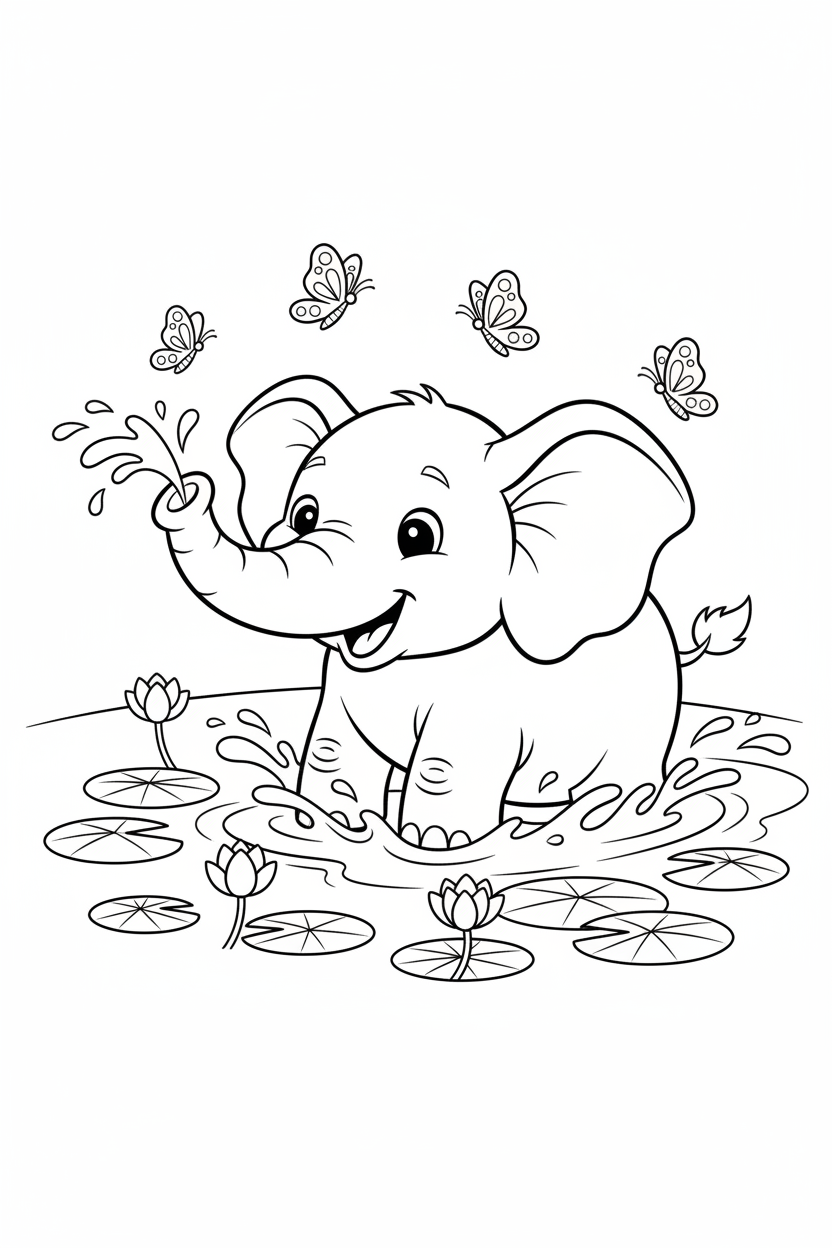 Printable elephant coloring page