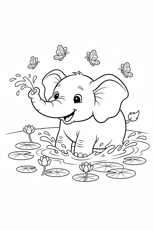 Printable elephant coloring page