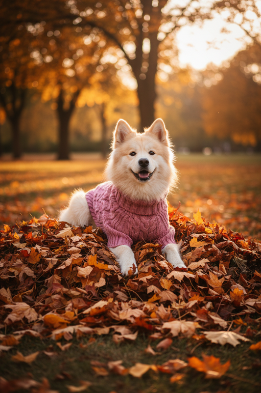 Pink Cable Knit Dog & Cat Sweater – Extra Warm Turtleneck